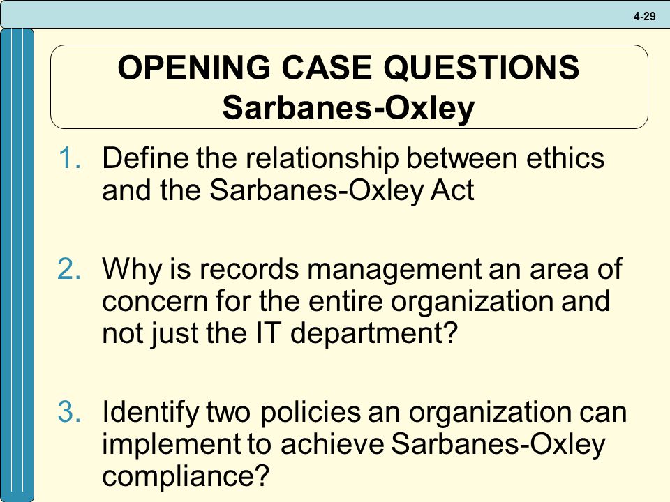 Sarbanes oxley public policy